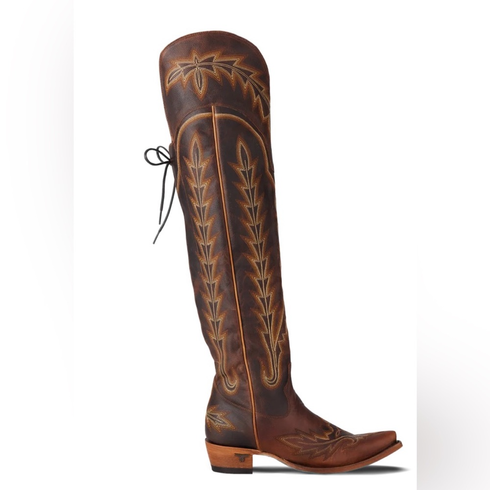 Lanes Lexington Oak Brown Leather Knee-High Boots - Picture 2 of 6